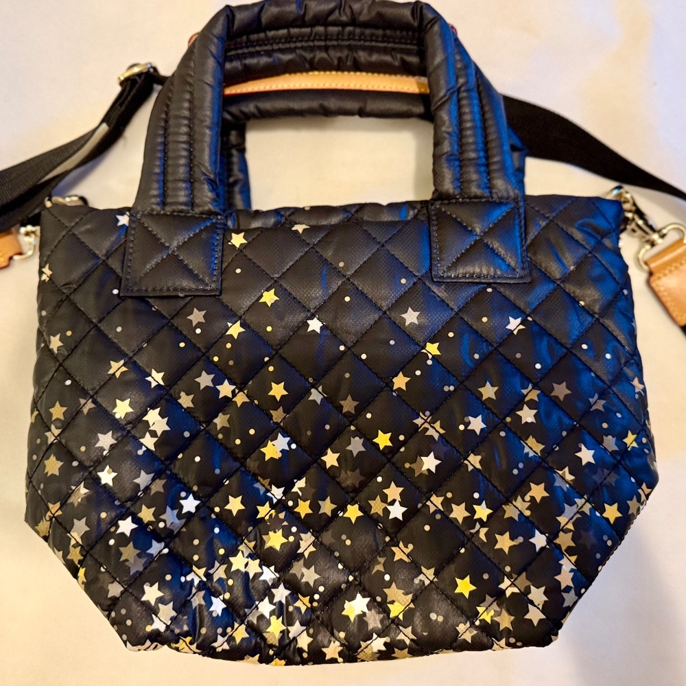 MZ Wallace Black and Gold Star Crossbody Bag
